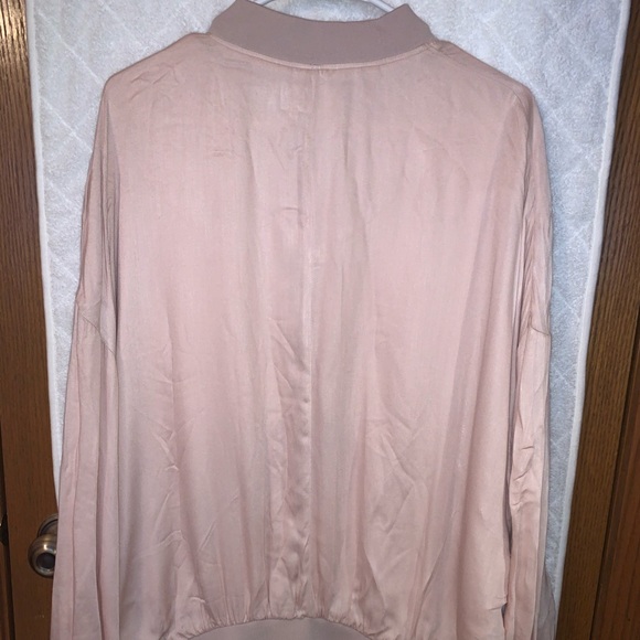 silence + noise  Oversized Bomber Jacket Pink SZ M - Picture 3 of 7